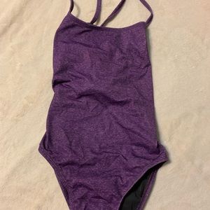 JOLYN heathered purple tie back onesie